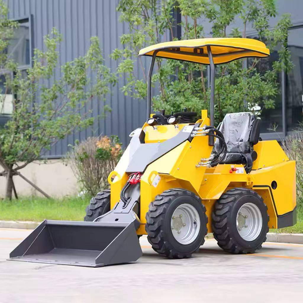 Mini Skid Steer Loader with 360° In-Place Rotation | Compact Track Loader for Construction & Garden Landscaping | High Performance Small Loader