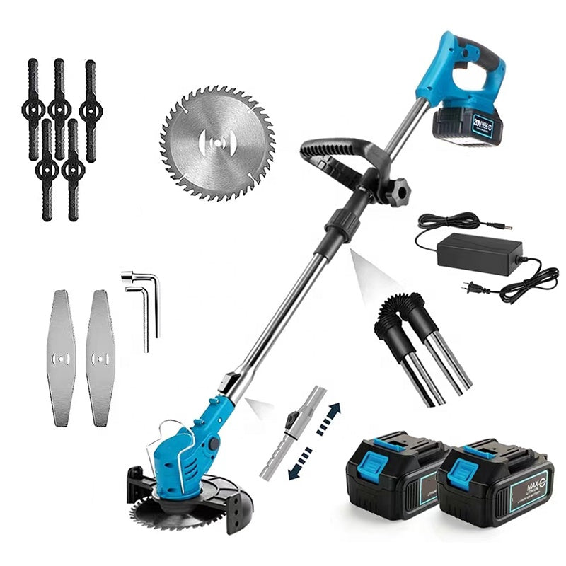 Foldable Grass Trimmer Garden Small Lawn Mower Rechargeable Battery Powered Cordless Electric Grass Cutting Machine