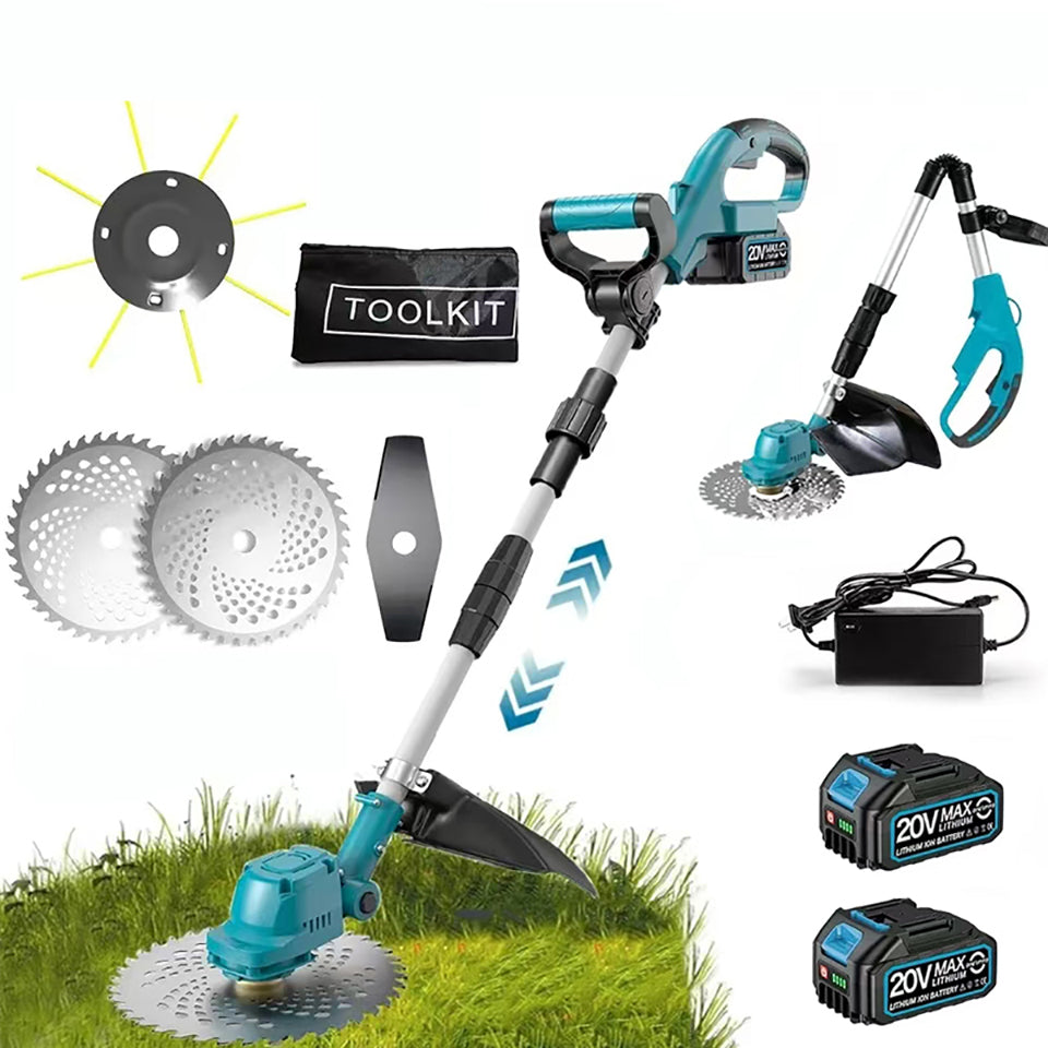 Brushless 9 INCH Electric Lawn Mower Cordless Garden Grass Cutting Machine Power Trimmer Foldable Weeding Tools