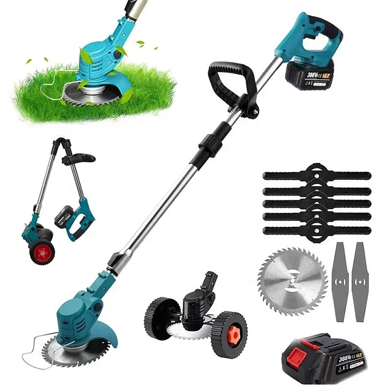 Cordless Electric Lawn Mower Foldable Grass Trimmer Efficient Garden Pruning Cutting Machine Power Cutters Tools