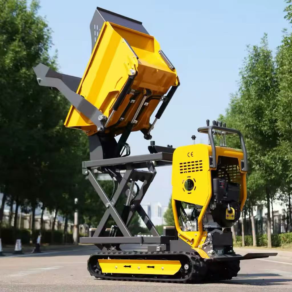 180° Swivel Mini Crawler Dumper | Hydraulic Rubber Tracked Dump Buggy | Multifunctional Concrete Transporter for Mining & Construction | 2026 New Model
