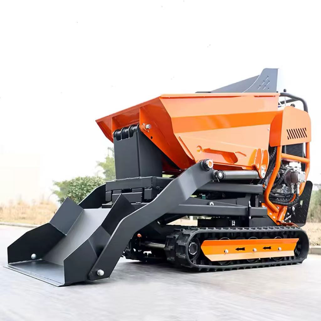 180° Swivel Mini Crawler Dumper | Hydraulic Rubber Tracked Dump Buggy | Multifunctional Concrete Transporter for Mining & Construction | 2026 New Model