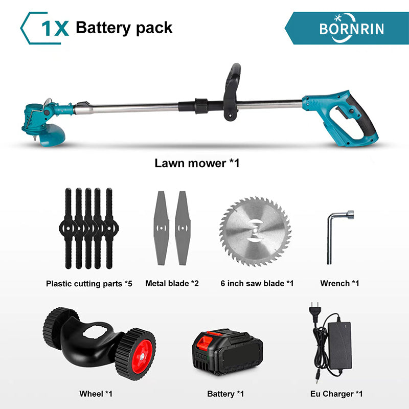 Cordless Electric Lawn Mower Foldable Grass Trimmer Efficient Garden Pruning Cutting Machine Power Cutters Tools