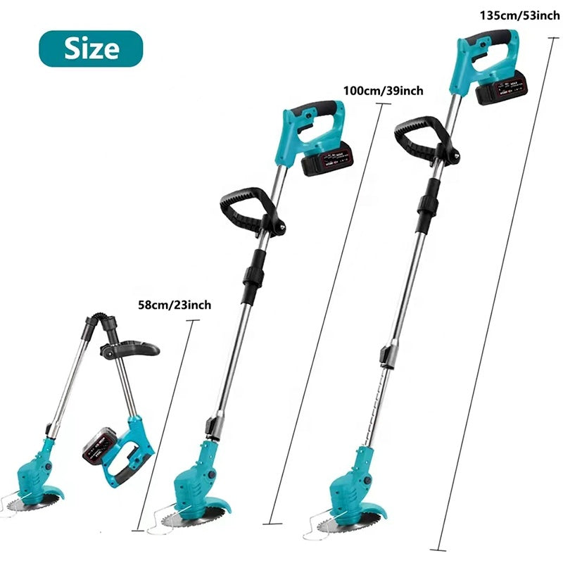 Foldable Grass Trimmer Garden Small Lawn Mower Rechargeable Battery Powered Cordless Electric Grass Cutting Machine