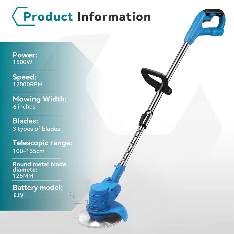 Garden Tools Lithium Battery Electric Rechargeable Grass Cutter Machine Small Lawn Mower Hand Cordless Power String Trimmer