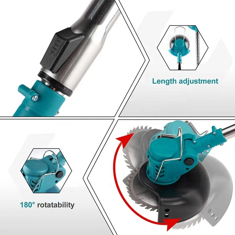Foldable Grass Trimmer Garden Small Lawn Mower Rechargeable Battery Powered Cordless Electric Grass Cutting Machine