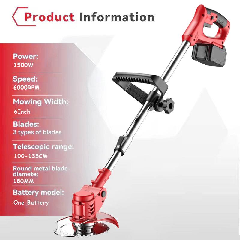 Electric Small Household Lawn Mower Lithium Garden Grass Cutter Machine Rechargeable Battery Powered Grass Trimmer