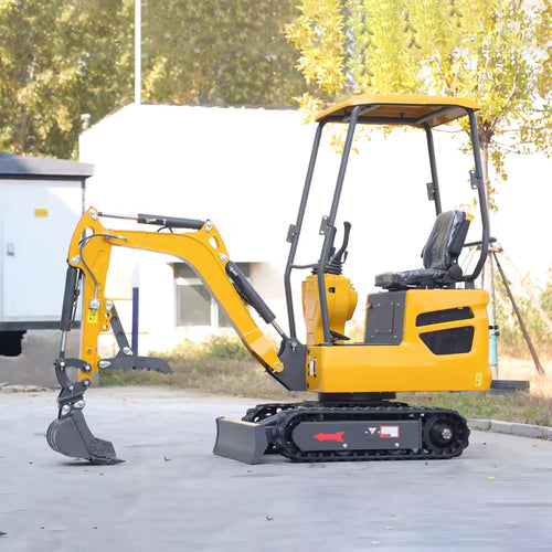 1 Ton Mini Excavator with Cab: High Power Crawler Digger with Premium Pump & Gearbox - Free Shipping
